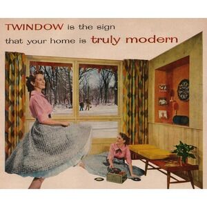 Twindow Insulating Glass Mid Century Teens Home Decor Vintage Print Ad 1958